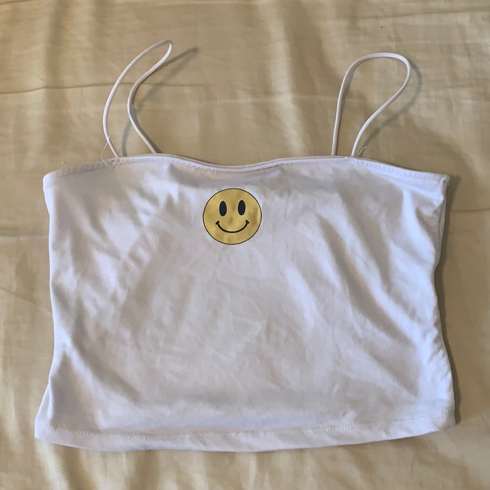 Smiley white tank top
